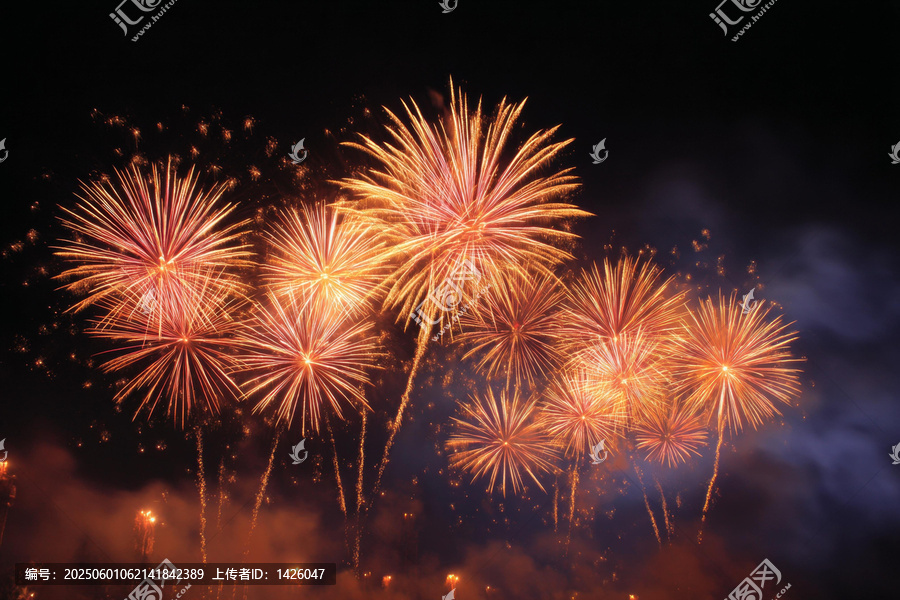 璀璨夜空中綻放的煙花