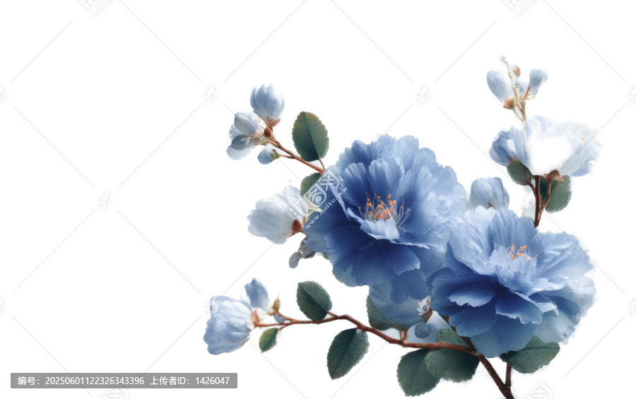 [免摳素材]淡雅的藍(lán)色花朵圖畫(huà)