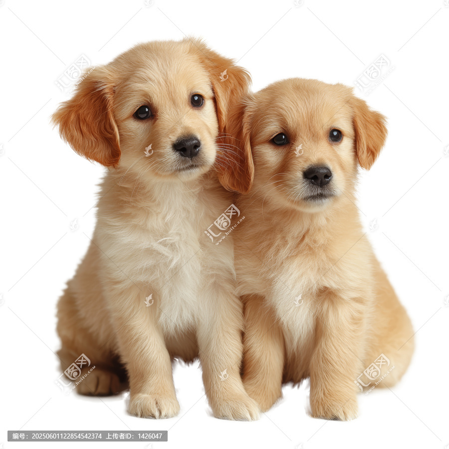 [免摳素材]兩只可愛的幼犬金毛