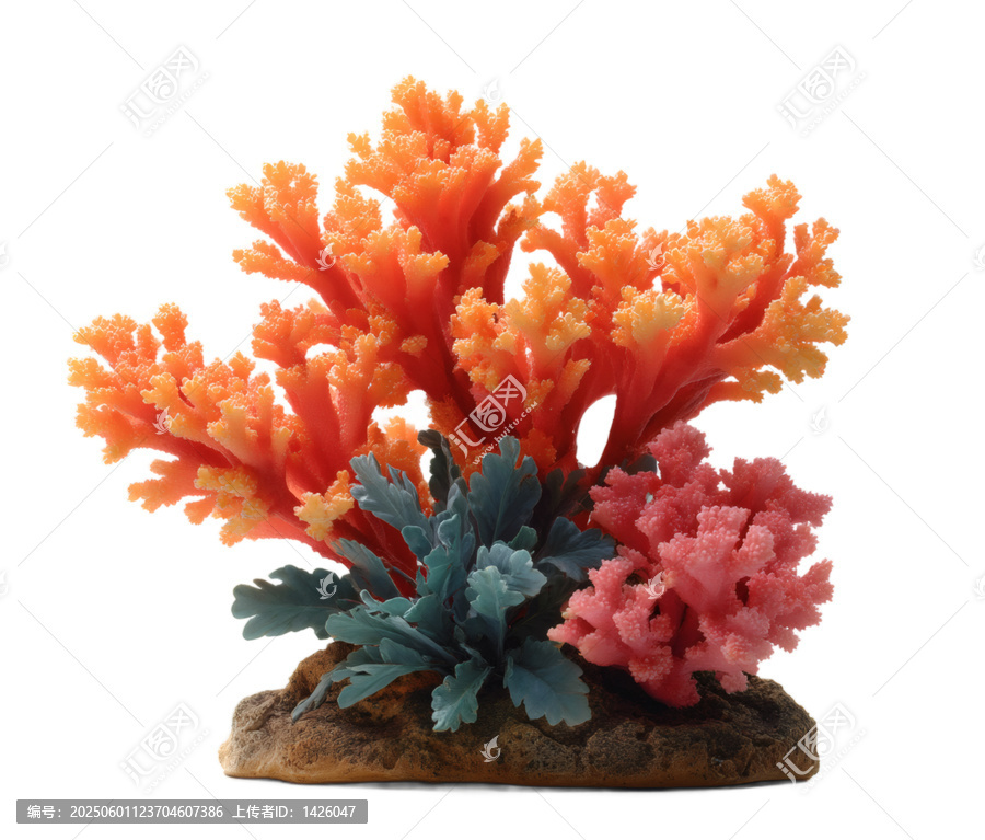 [免摳素材]色彩繽紛的珊瑚礁水族箱裝飾
