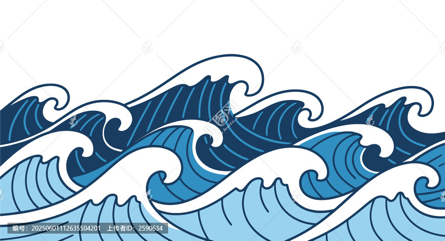 海浪波紋矢量