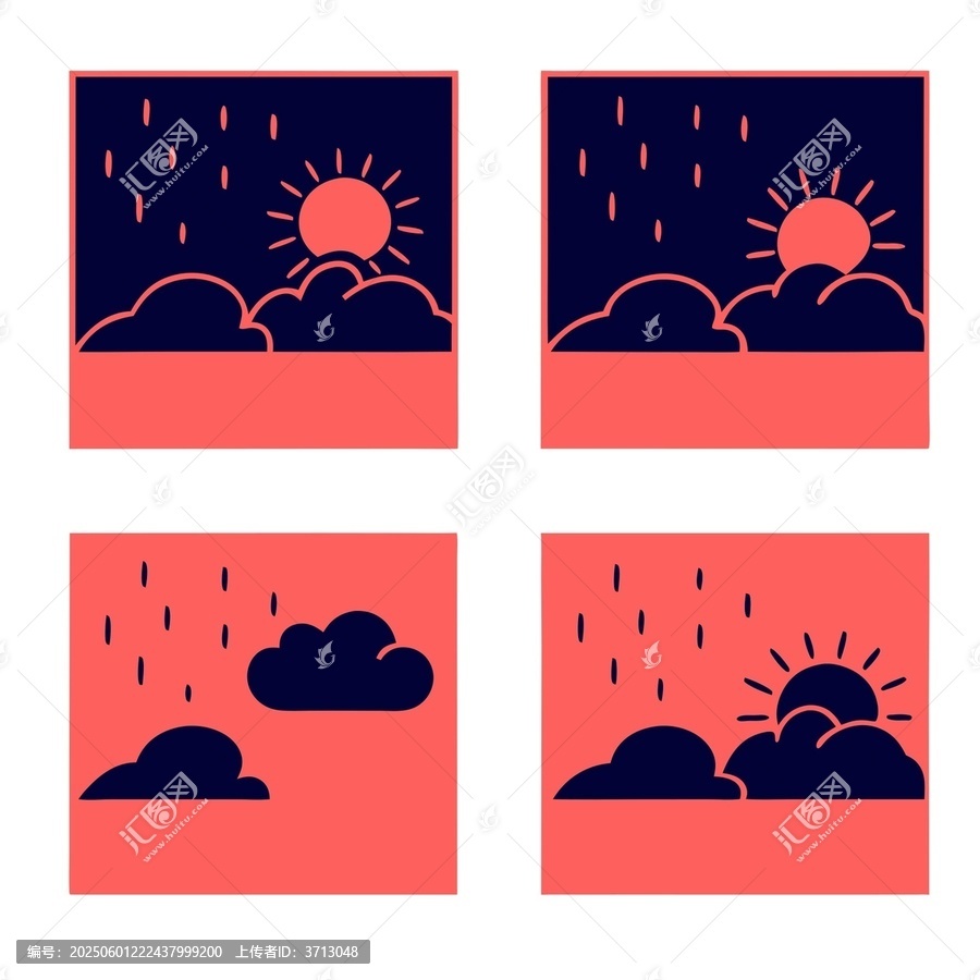 簡約天氣圖標(biāo)圖案集合