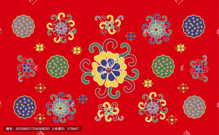 中式傳統(tǒng)花紋紅色背景圖案