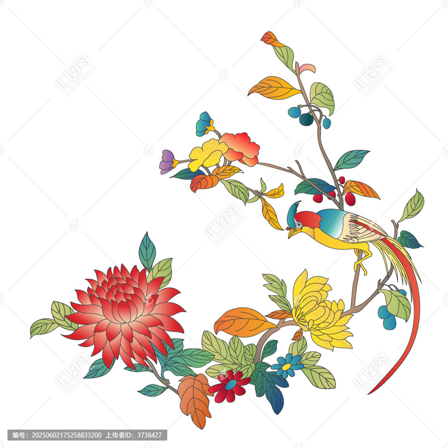 花鳥中式傳統(tǒng)精美圖案