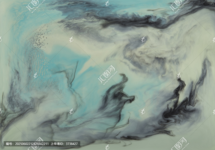 水墨風(fēng)格抽象流體藝術(shù)畫