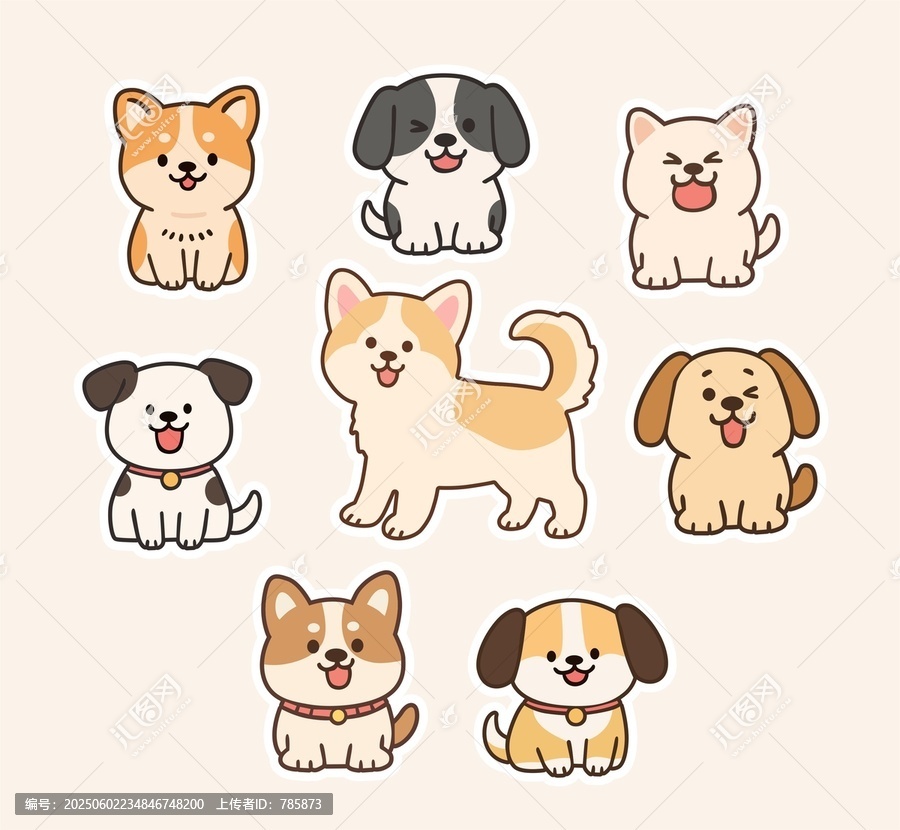 卡通狗狗貼紙