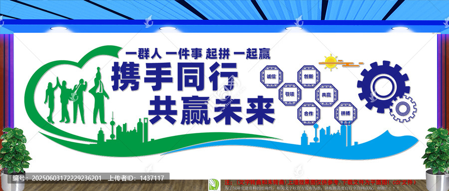 攜手同行共贏未來(lái)文化墻