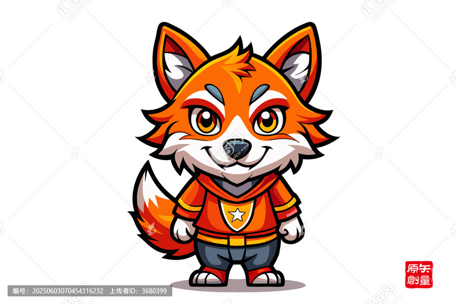 可愛(ài)擬人化紅衣小狐貍