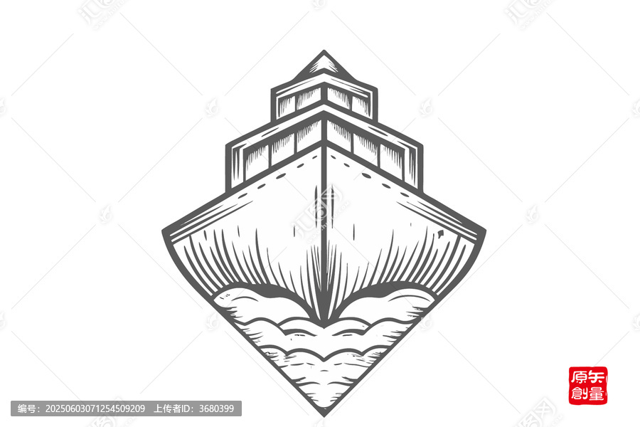 復(fù)古風(fēng)格船只輪廓圖案