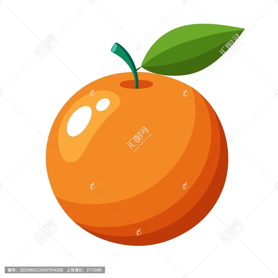 卡通風(fēng)格的鮮橙色水果