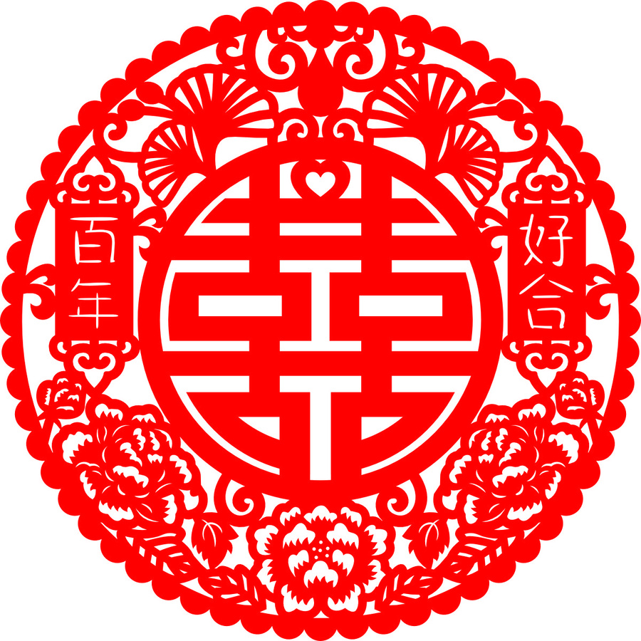 中式喜字剪紙裝飾素材