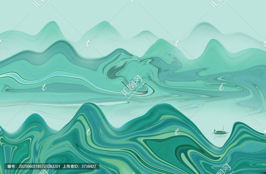 水墨風(fēng)山水意境插畫