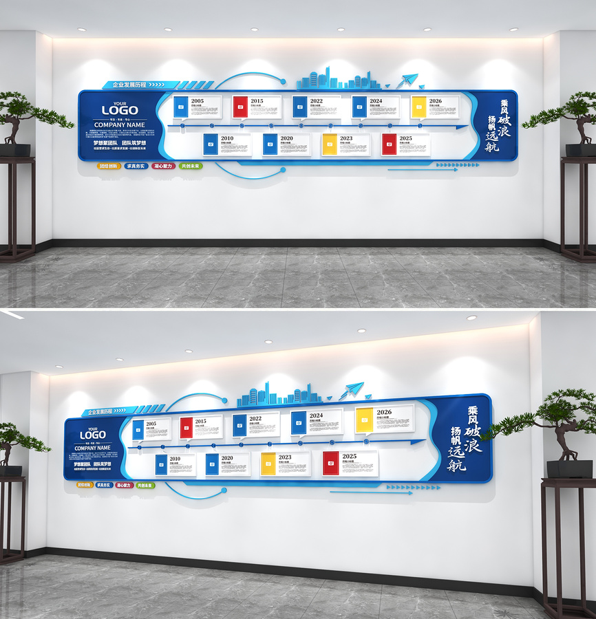 企業(yè)發(fā)展歷程文化墻公司文化墻企業(yè)勵(lì)志墻
