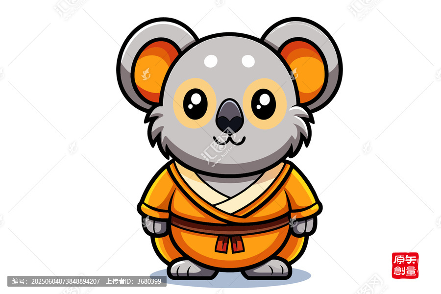 可愛(ài)考拉卡通形象穿漢服