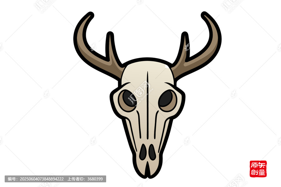 卡通風(fēng)格的動(dòng)物骷髏頭圖案