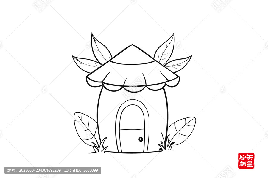 手繪卡通小房子簡筆畫