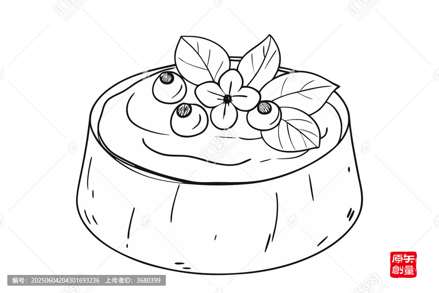 手繪簡(jiǎn)約風(fēng)水果裝飾甜品