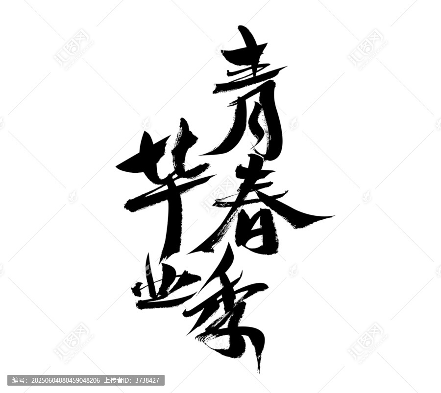 青春畢業(yè)季書法藝術(shù)字