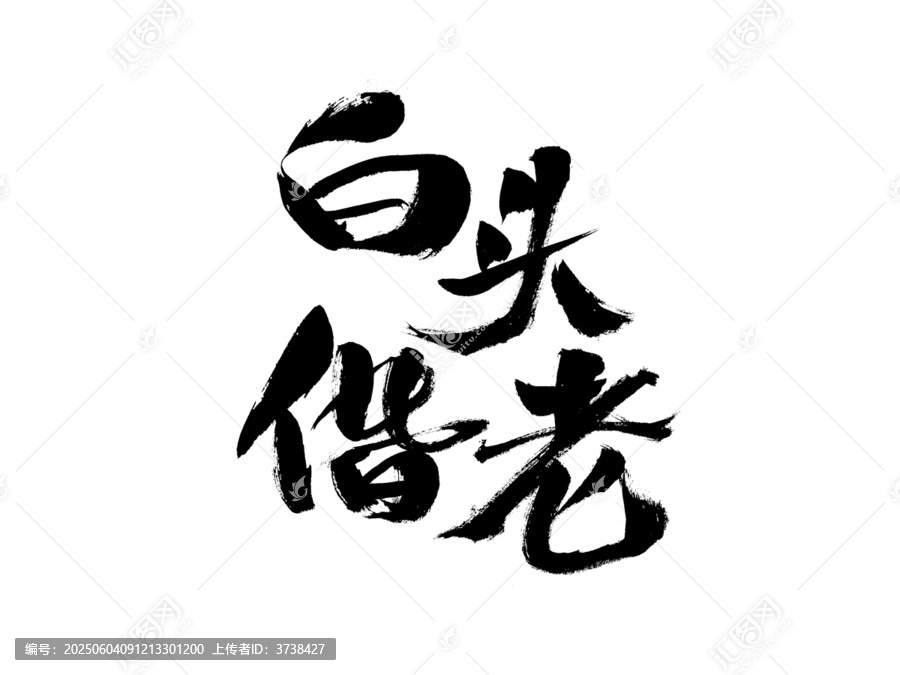 手寫書法白頭偕老