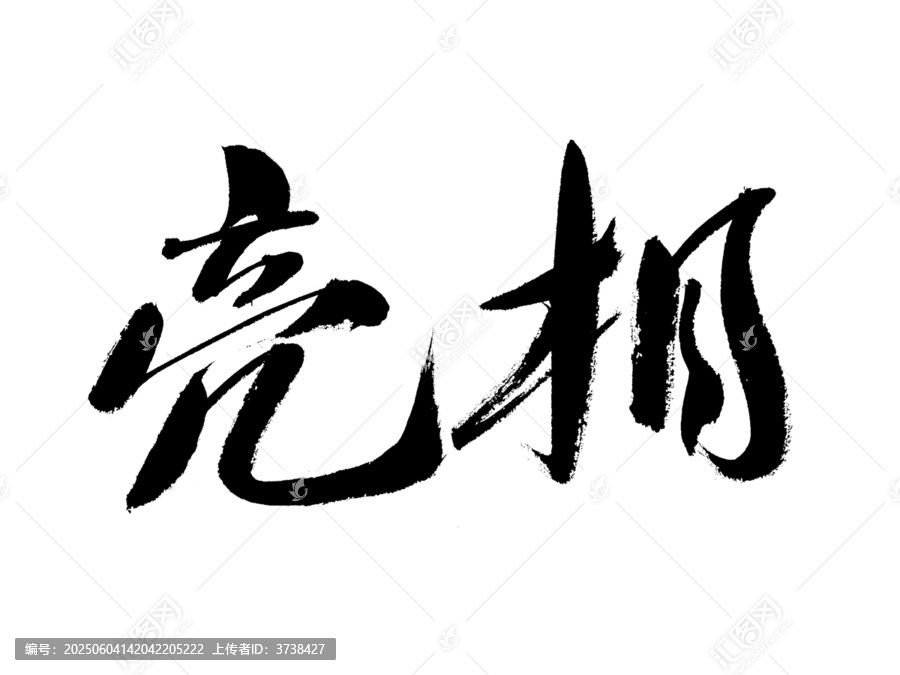 毛筆手寫(xiě)亮相書(shū)法字體