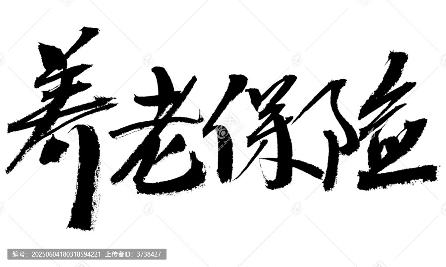 養(yǎng)老保險書法藝術(shù)字