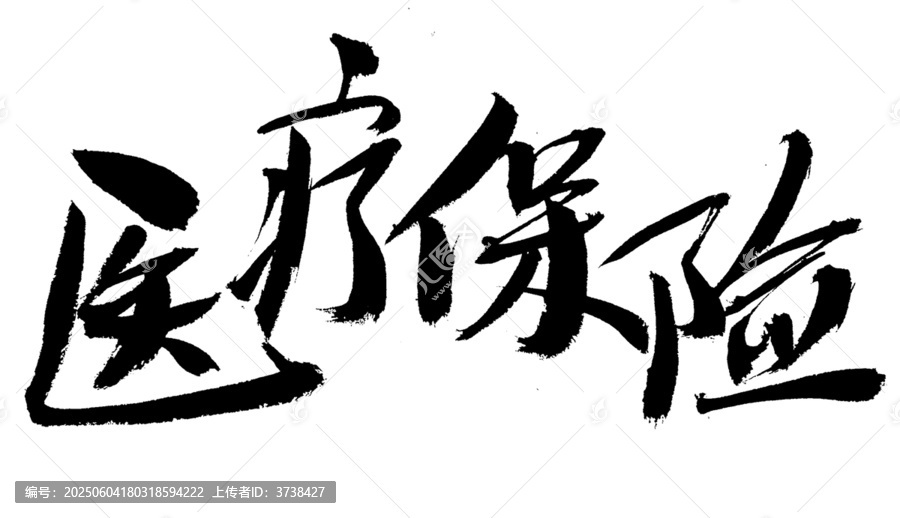 醫(yī)療保險毛筆書法字