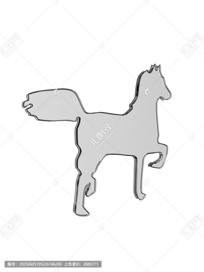半透明簡約站立馬圖案