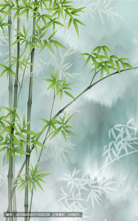 新中式意境竹子屏風(fēng)背景