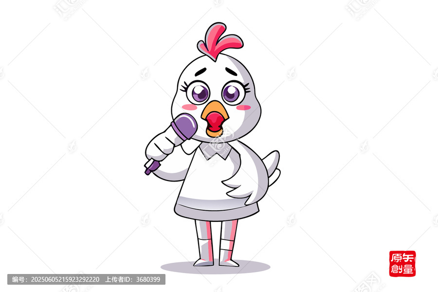 可愛小雞手持話筒演唱