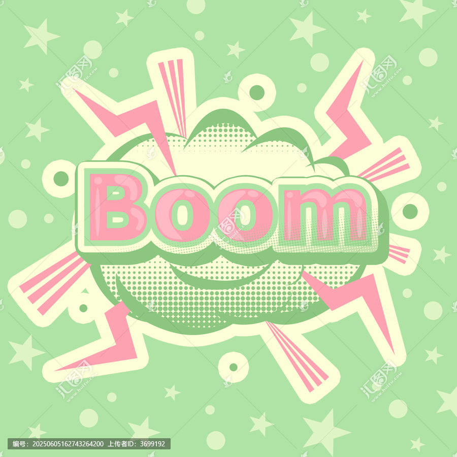 復(fù)古波普風(fēng)Boom圖案