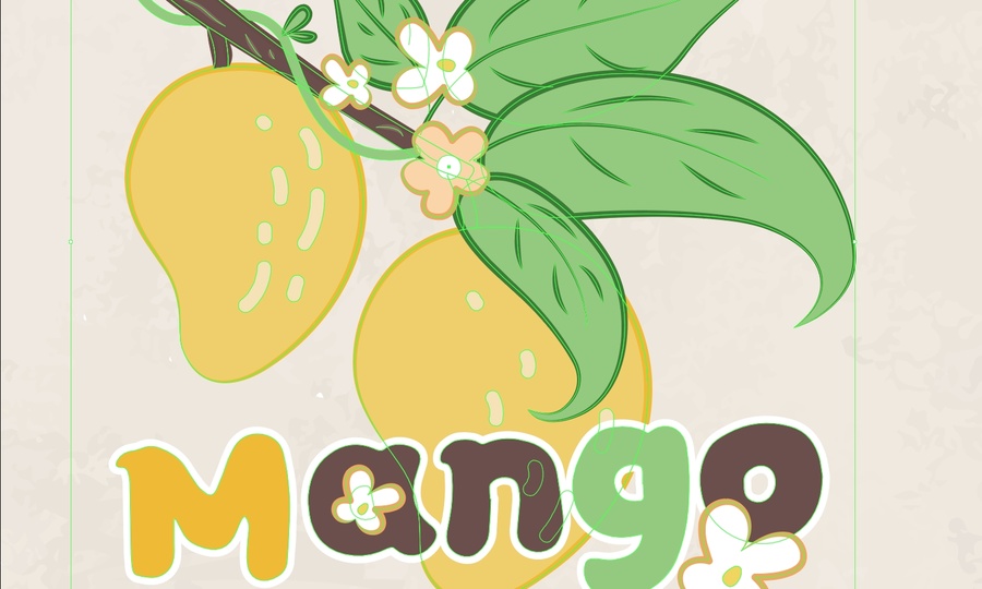 卡通風(fēng)格芒果插畫