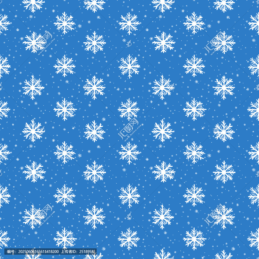藍色雪花無縫背景圖案