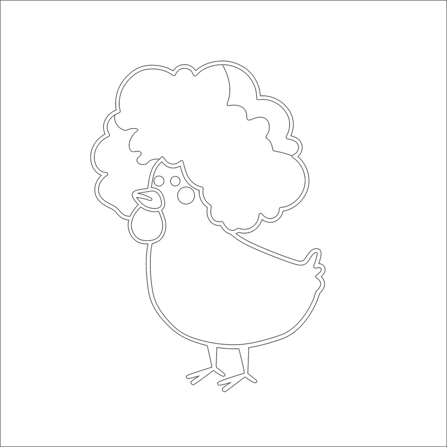 卡通雞印花