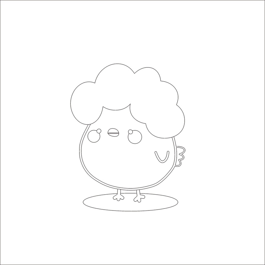 小雞矢量印花