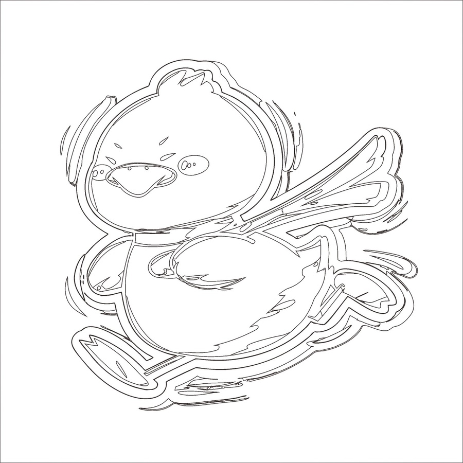 手繪鴨子印花