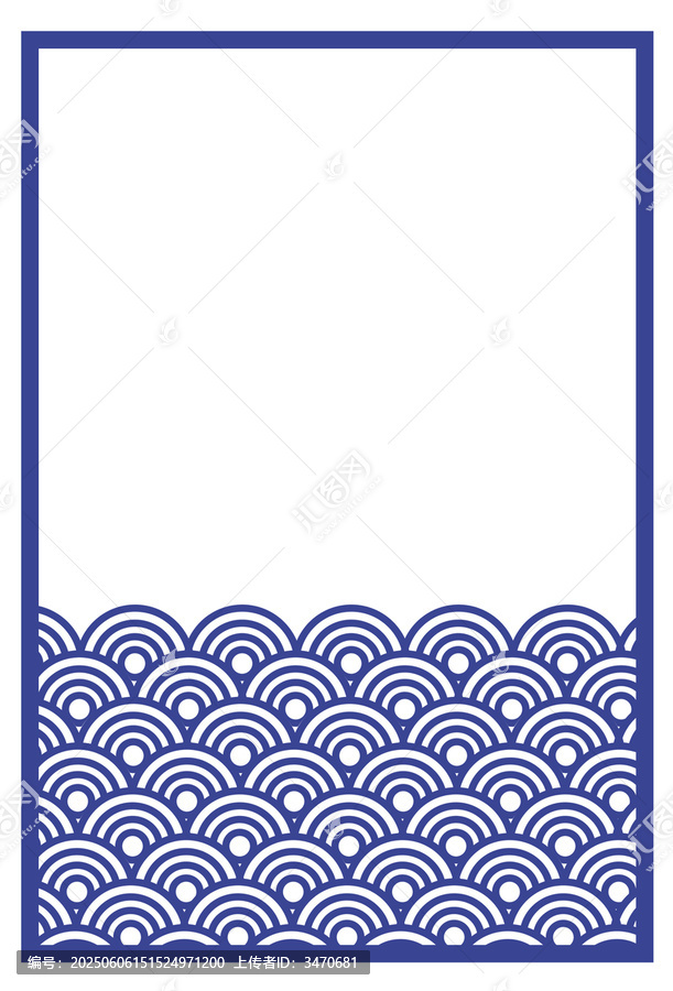 中式傳統(tǒng)海水紋邊框圖案