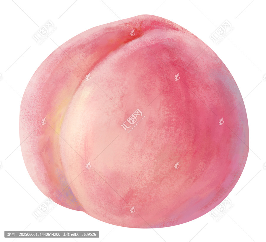 手繪免摳水果素材粉色水蜜桃桃子插畫