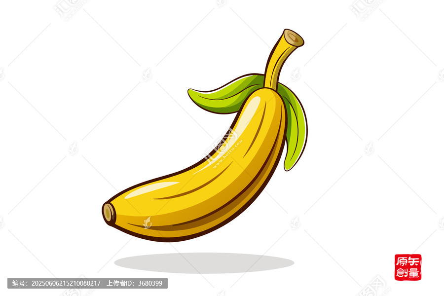 卡通風(fēng)格的鮮黃色香蕉