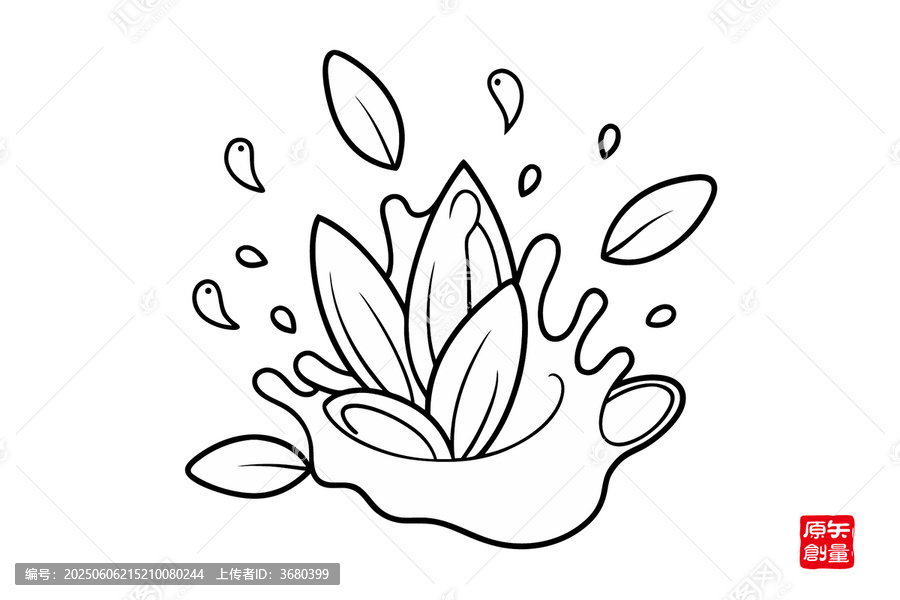 手繪植物水花簡(jiǎn)約插畫