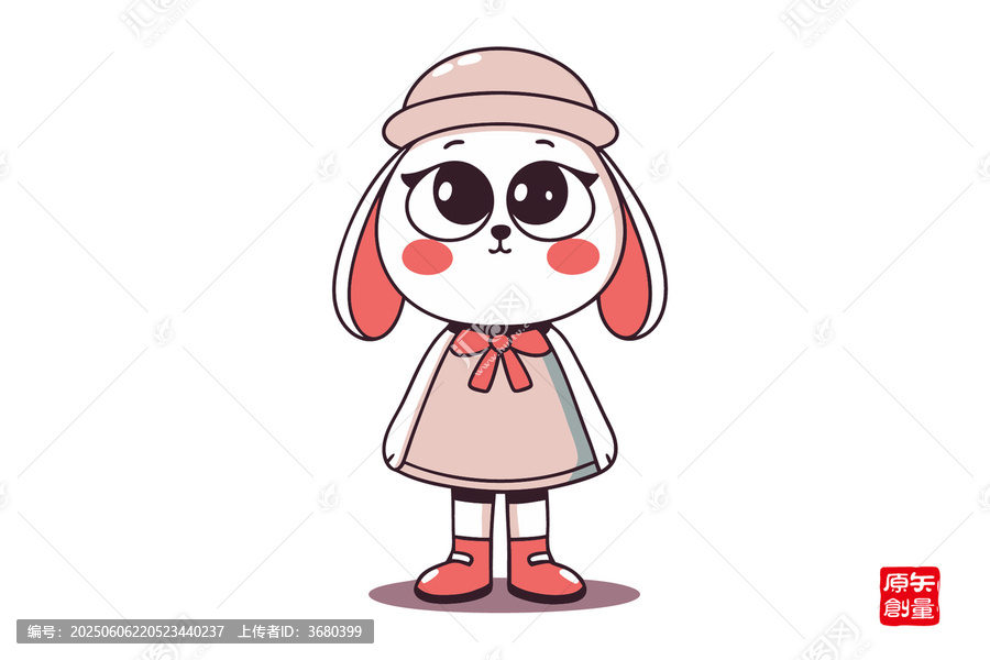可愛卡通裝扮的小兔子