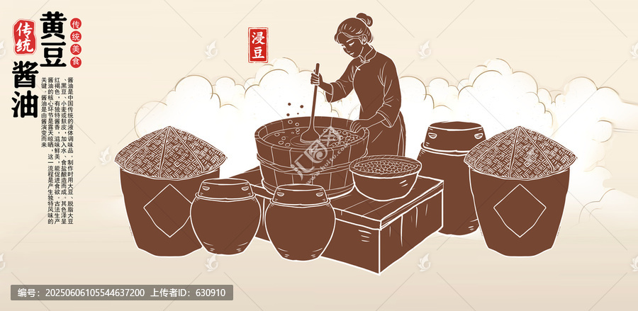 黃豆醬油線描圖