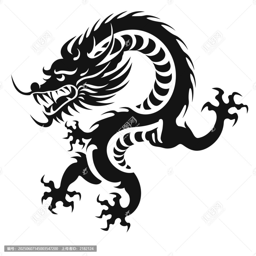 東方龍矢量圖