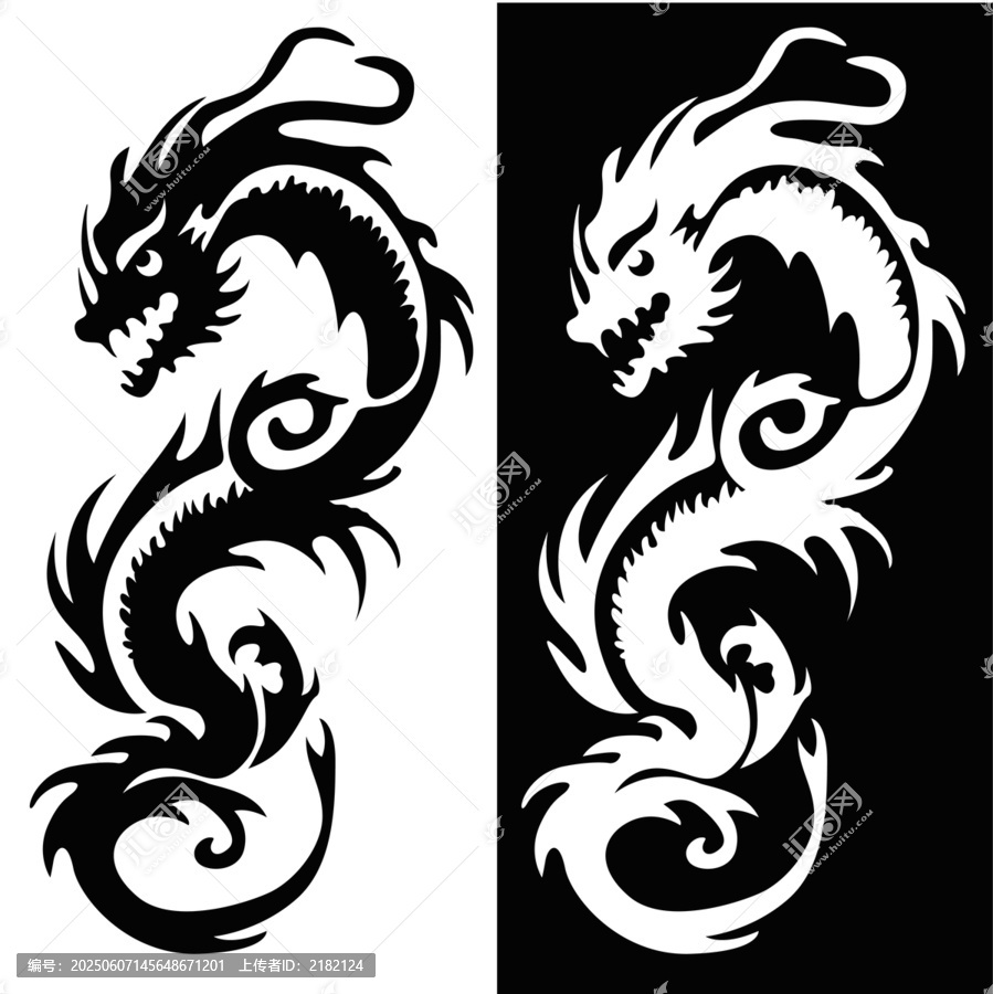 抽象龍矢量圖