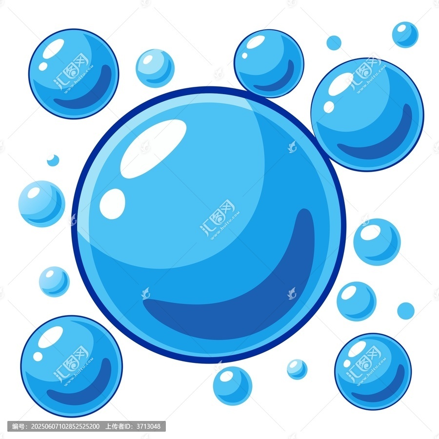 藍色卡通氣泡圖案素材