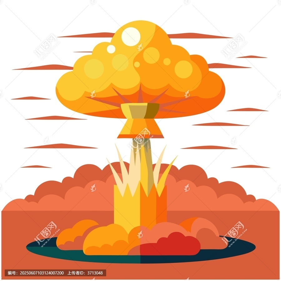 卡通風(fēng)格核爆炸場景圖