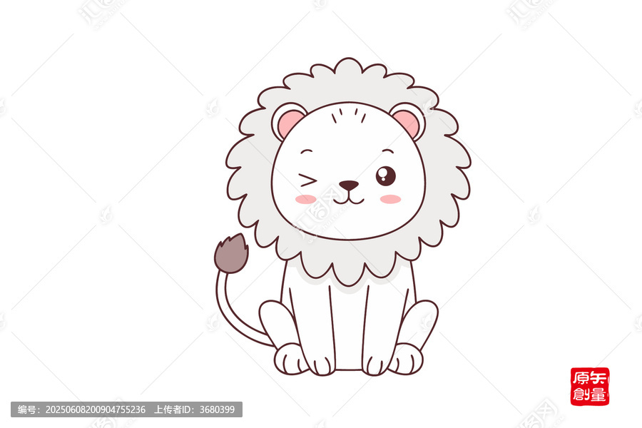 可愛卡通小獅子插畫