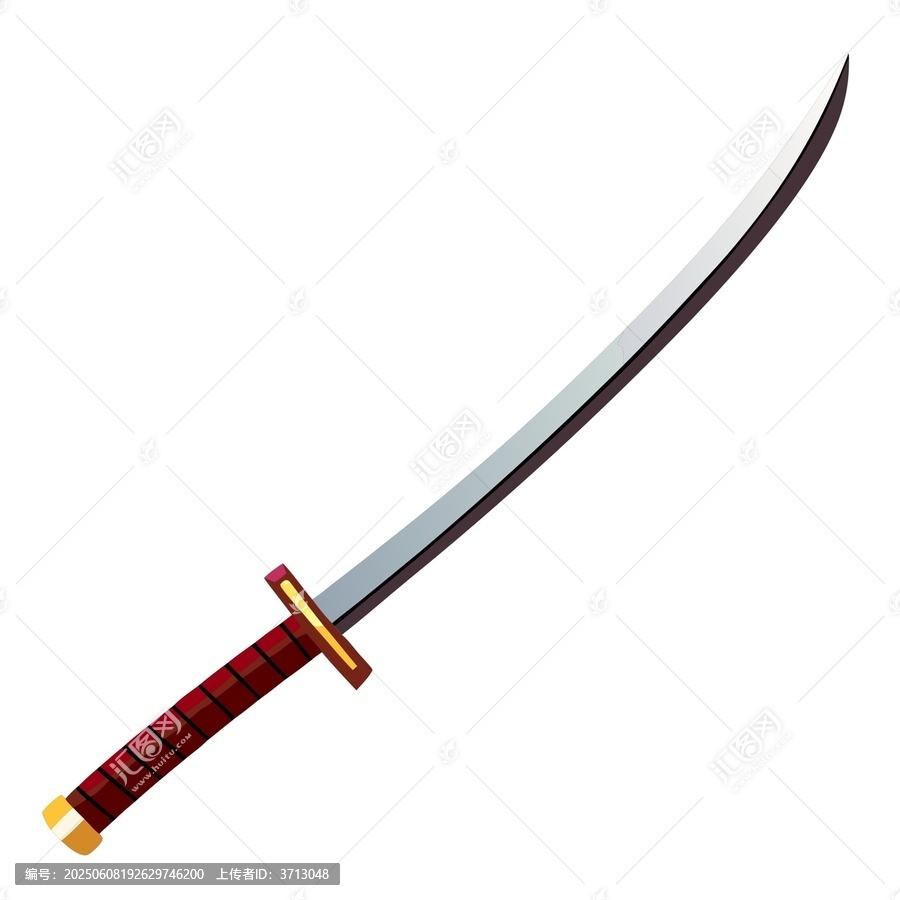 精美矢量武士長刀插畫