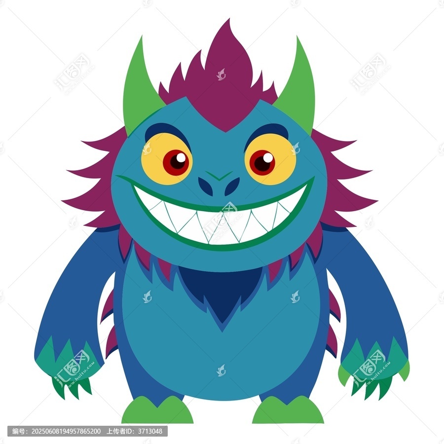 可愛搞怪的卡通小怪獸