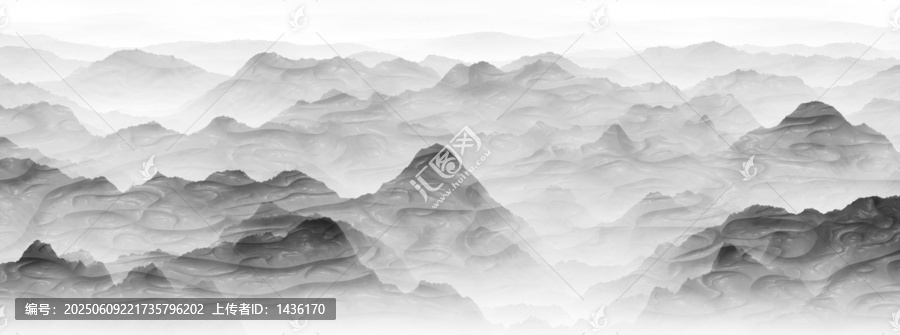 水墨風格層疊山巒圖景