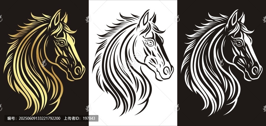 駿馬矢量頭像